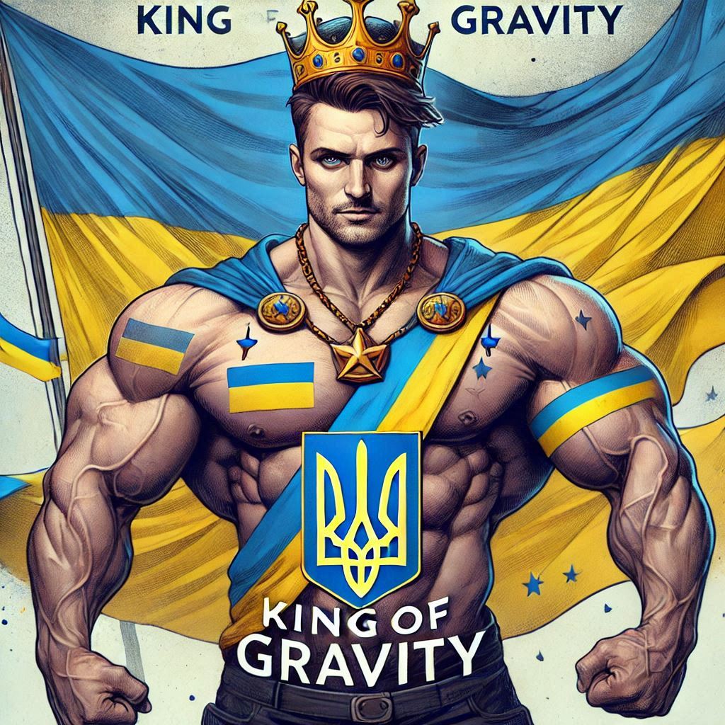 KI-generierte Charakter-Art: King of Gravity, dunkle Figur mit leuchtenden Akzenten